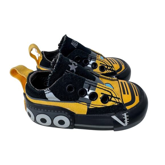 Converse All Star Construction Truck Low Top Sneakers Toddler 3 Yellow Black - Picture 1 of 10